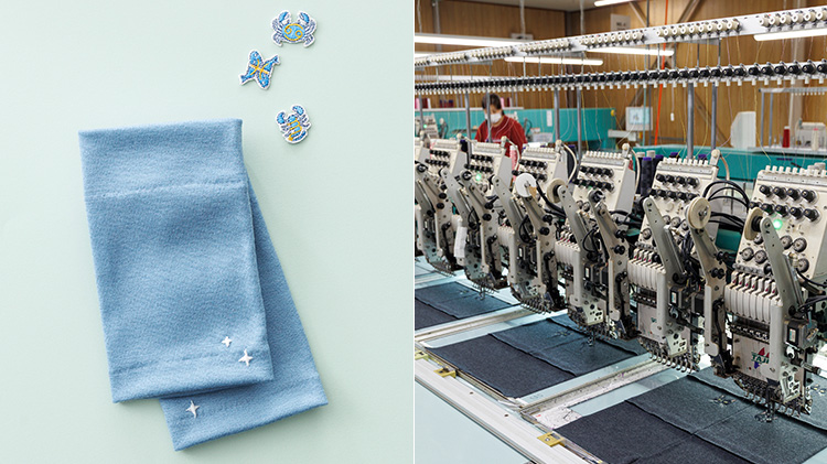 【タナベ刺繍】手刺繍入り リストウォーマー 星座ワッペンモデル