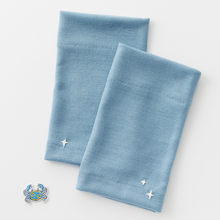 【タナベ刺繍】手刺繍入り リストウォーマー 星座ワッペンモデル
