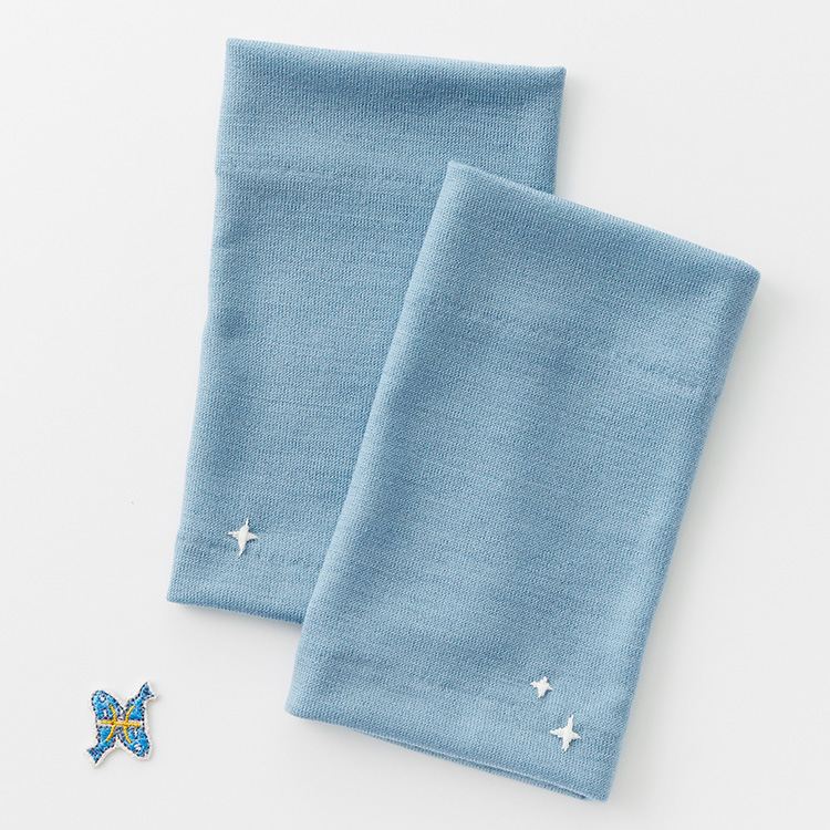 【タナベ刺繍】手刺繍入り リストウォーマー 星座ワッペンモデル
