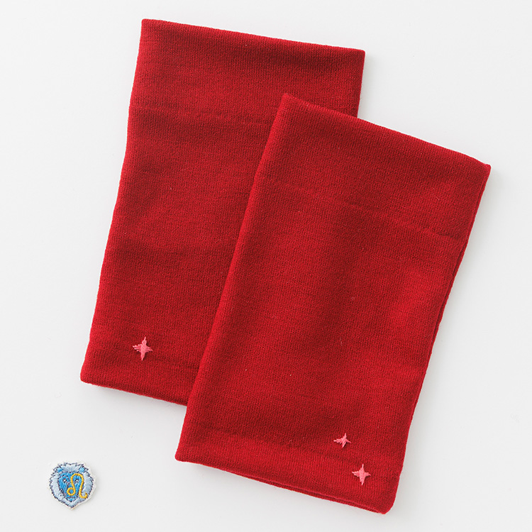 【タナベ刺繍】手刺繍入り リストウォーマー 星座ワッペンモデル