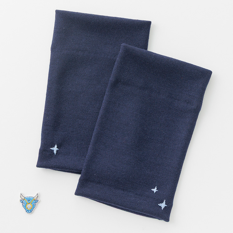 【タナベ刺繍】手刺繍入り リストウォーマー 星座ワッペンモデル