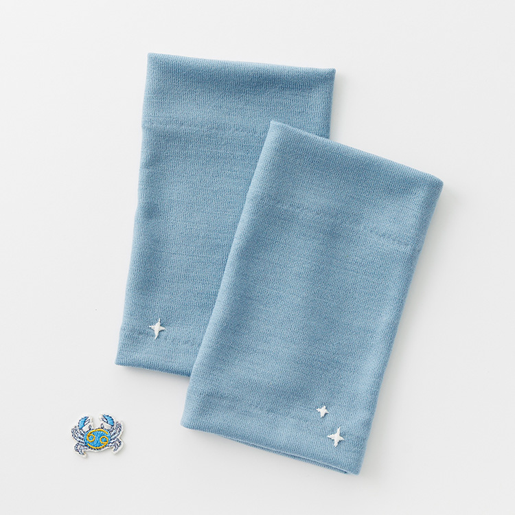【タナベ刺繍】手刺繍入り リストウォーマー 星座ワッペンモデル
