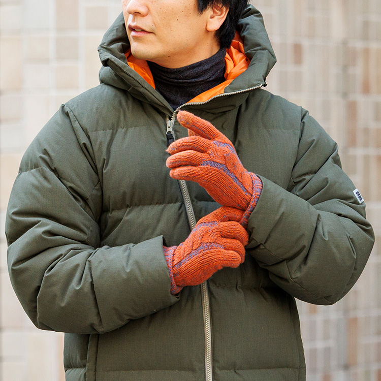 【フクシン】メランジ調あったか裏起毛手袋(スマホ対応)