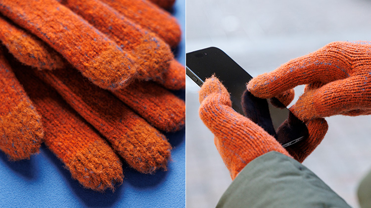 【フクシン】メランジ調あったか裏起毛手袋(スマホ対応)