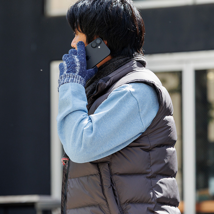 【フクシン】メランジ調あったか裏起毛手袋(スマホ対応)