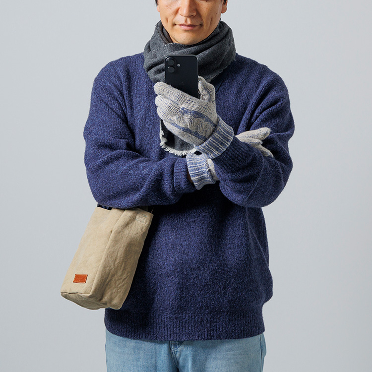 【フクシン】メランジ調あったか裏起毛手袋(スマホ対応)