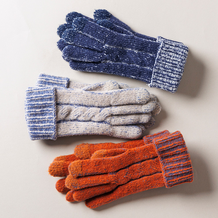 【フクシン】メランジ調あったか裏起毛手袋(スマホ対応)