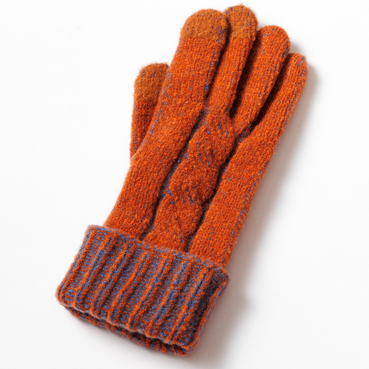 【フクシン】メランジ調あったか裏起毛手袋（スマホ対応）
