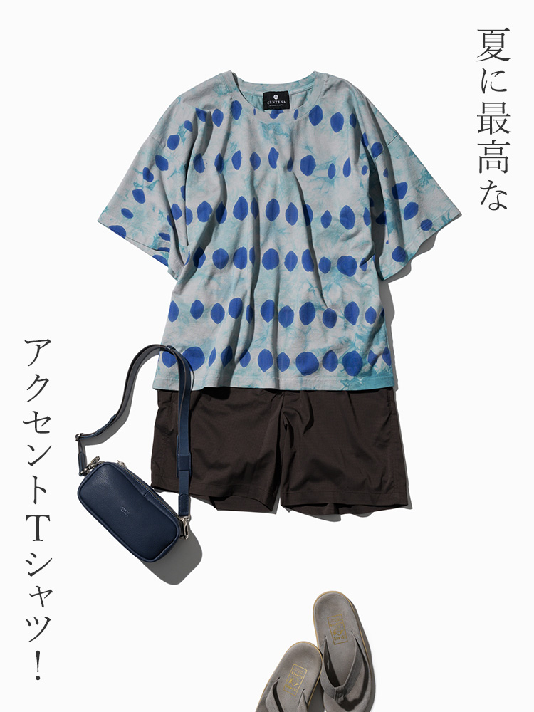 【CENTENA】LUXURY ドット柄ハンドペイントTシャツ