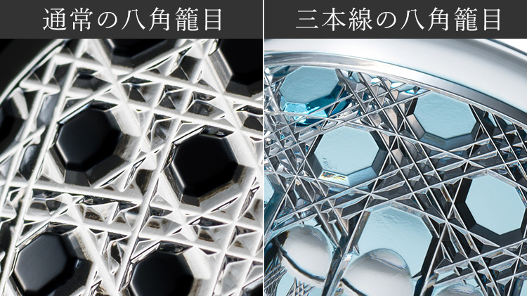 【CENTENA】ワイン専用江戸切子 八角籠目ブルームグラス