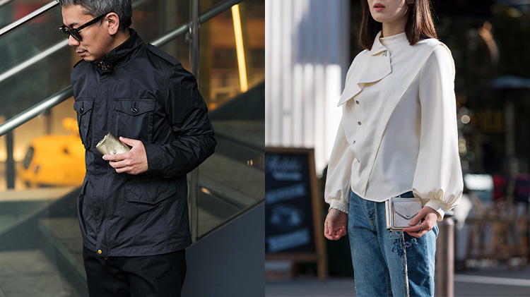 【TRIALOGUE STUDIO】オリジナルメタリックレザーウォレット