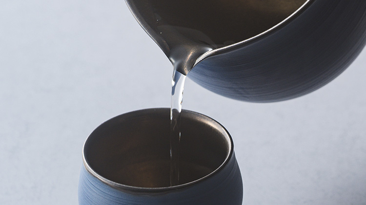 【本田星陶所】ブルーシルエット「静寂」 ぐい呑みと片口