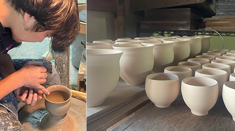 【本田星陶所】ブルーシルエット「静寂」 ぐい呑みと片口