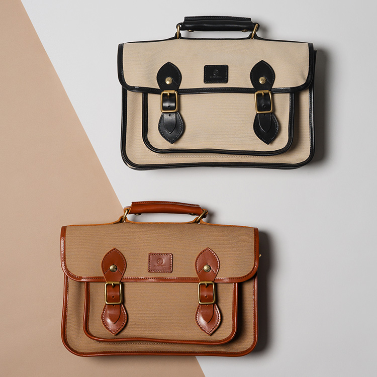 GLEN 英国的極厚革の魅力　希少モデル　英国製　￥20万程 GLENROYAL】CANVAS SATCHEL(13INCH) | 藤巻百貨店
