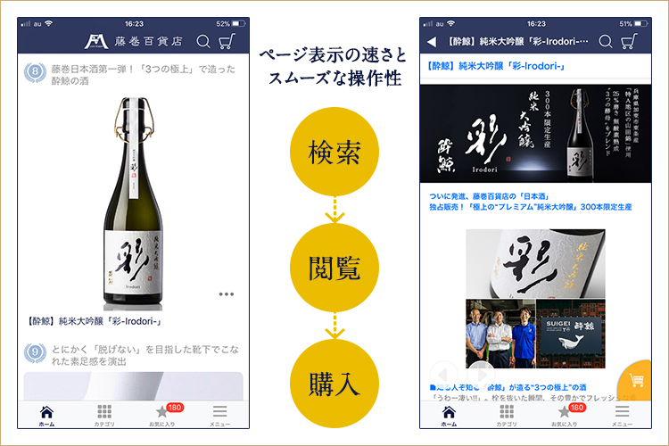 人気商品をすぐに探せる、すぐ買える。表示も操作もストレスフリー
