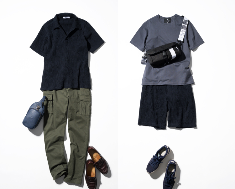 【Hashimoto vintage】流風織 スキッパーTシャツ&ハーフパンツ