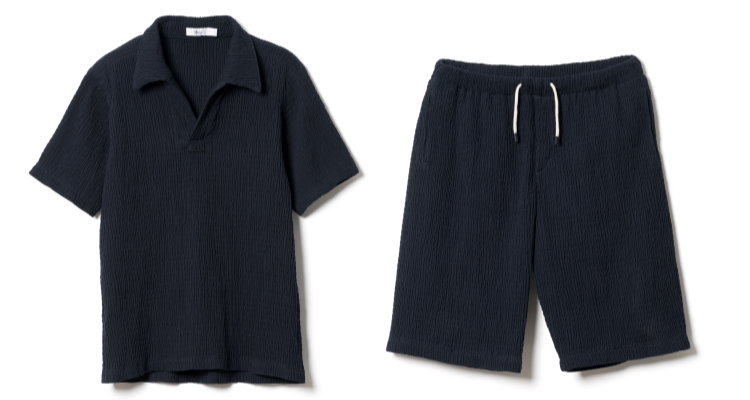 【Hashimoto vintage】流風織 スキッパーTシャツ&ハーフパンツ