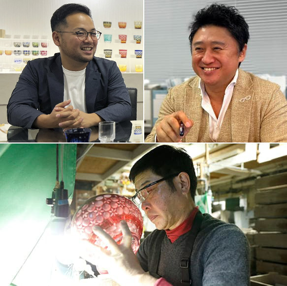 モダン・江戸切子クリスタルバルーンワイングラス