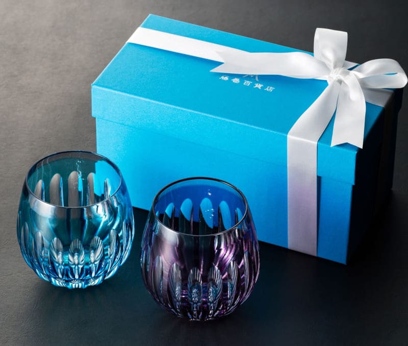 モダン・江戸切子クリスタルバルーンワイングラス