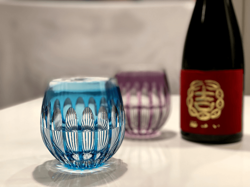 モダン・江戸切子クリスタルバルーンワイングラス